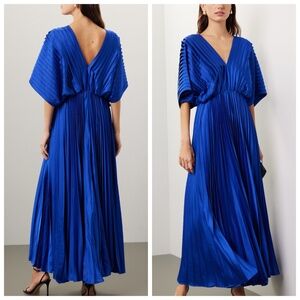 Hutch Royal Blue Pleated Maxi Dress